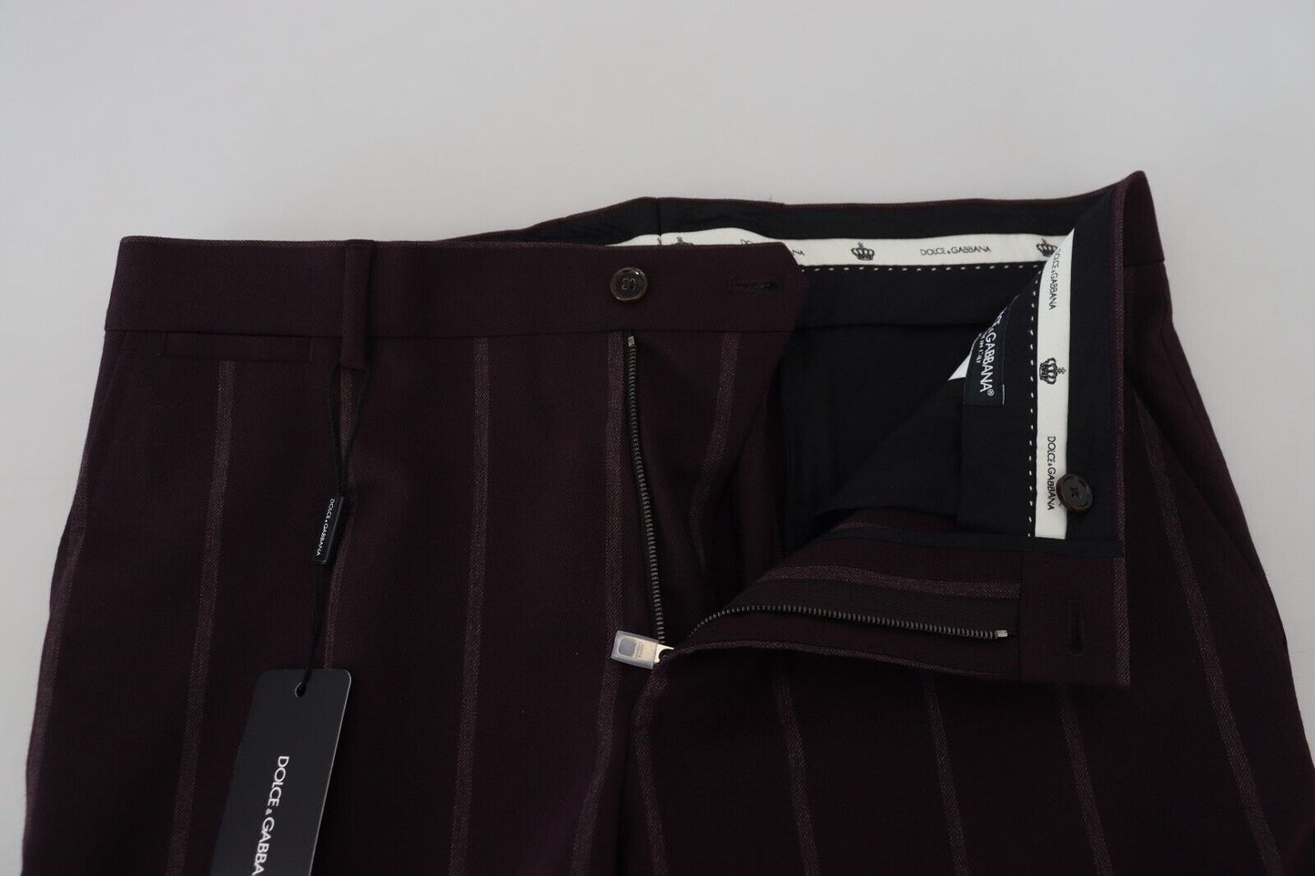 Braun gestreifte Herrenhose Baumwollhose