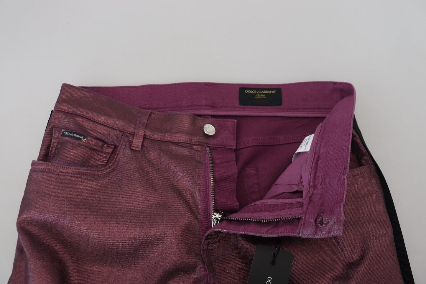 Magenta Baumwolle Herren Casual Harness Denim Jeans
