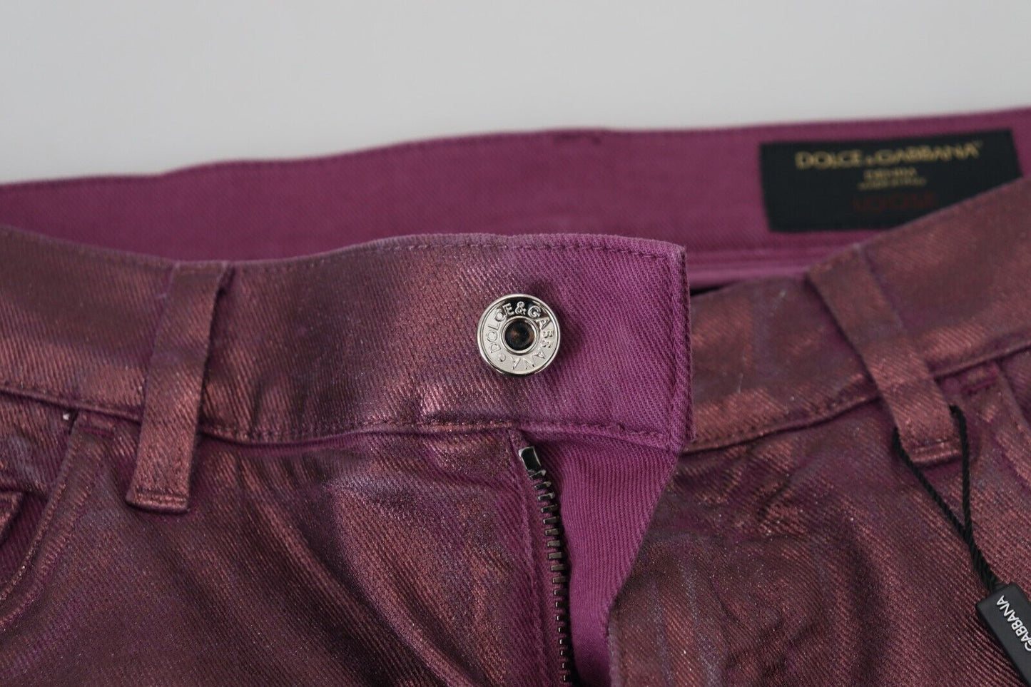 Magenta Baumwolle Herren Casual Harness Denim Jeans