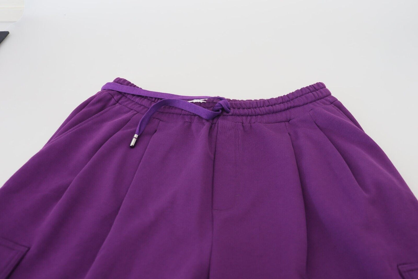 Lila Baumwoll-Cargo-Sweatpants Jogginghose