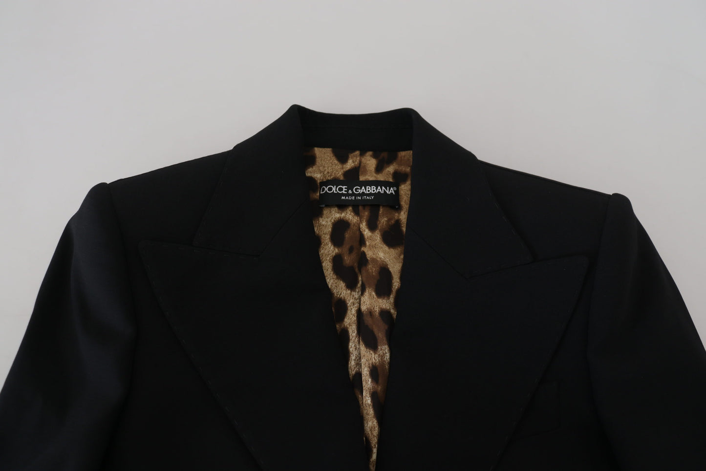 Schwarze, einreihige Blazer-Wolljacke