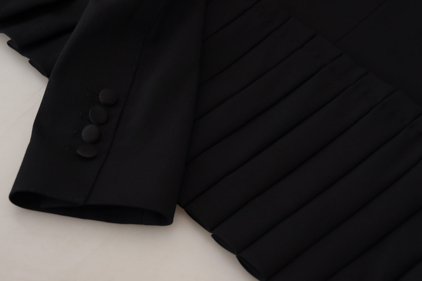 Schwarze, einreihige Blazer-Wolljacke