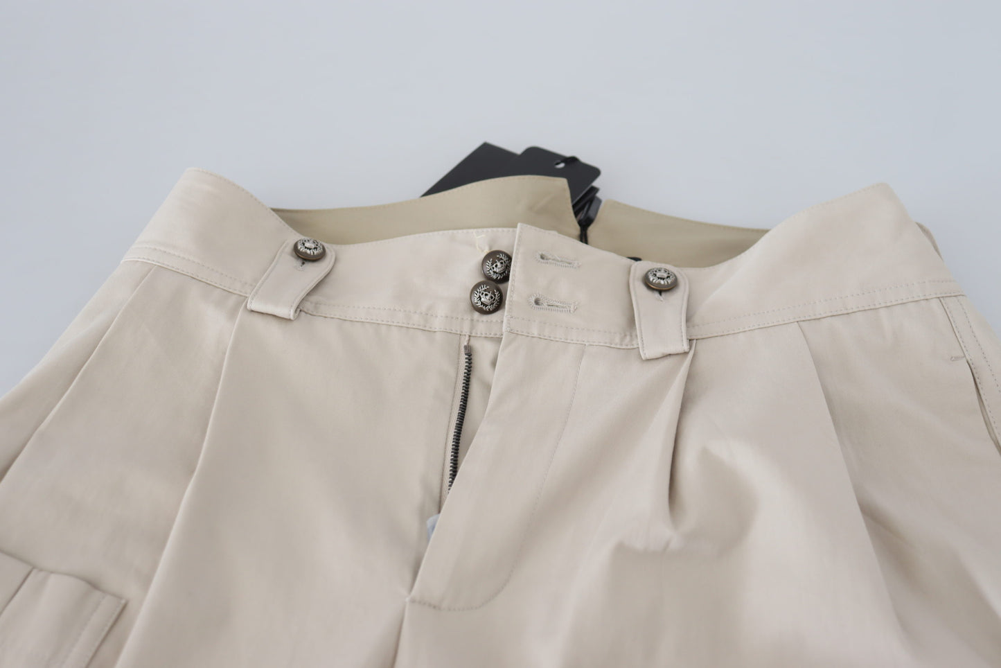 Beige High Waist Damenhose