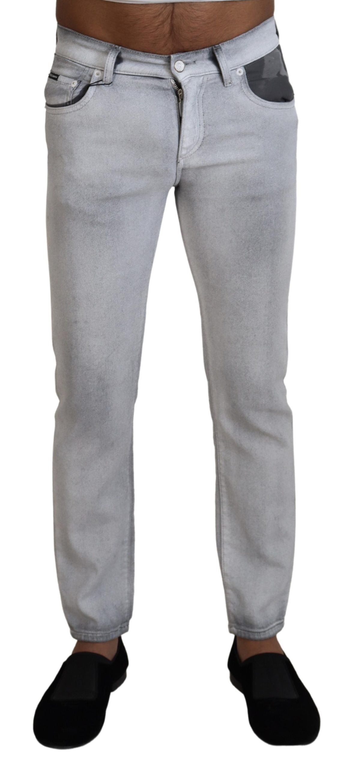 Grau verwaschene Skinny Jeans für Herren