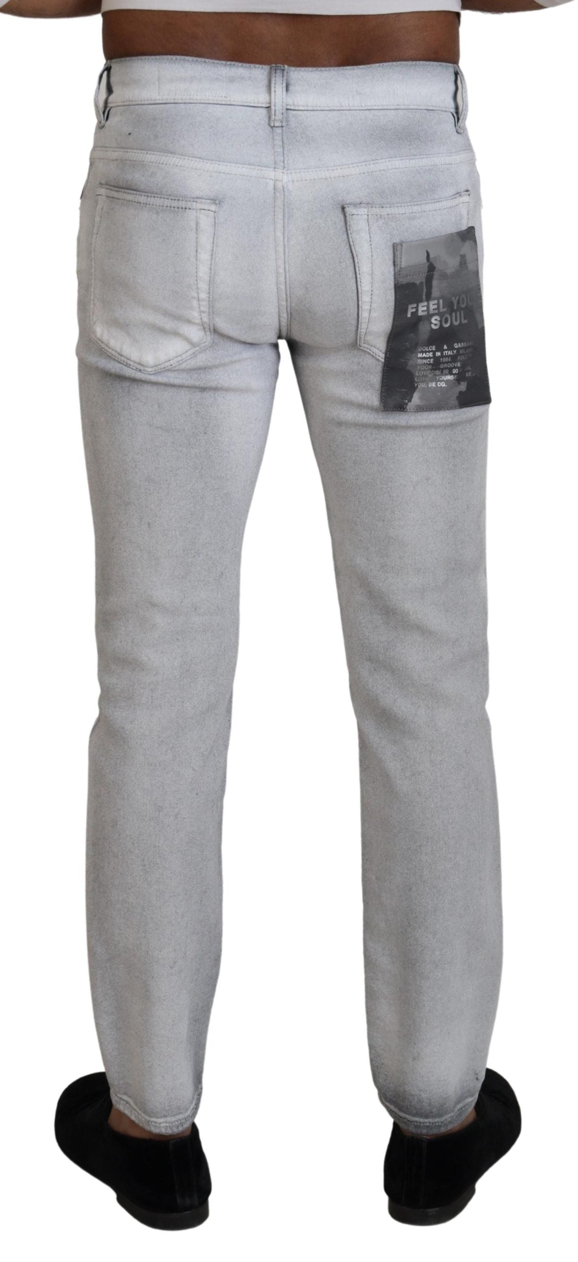 Grau verwaschene Skinny Jeans für Herren