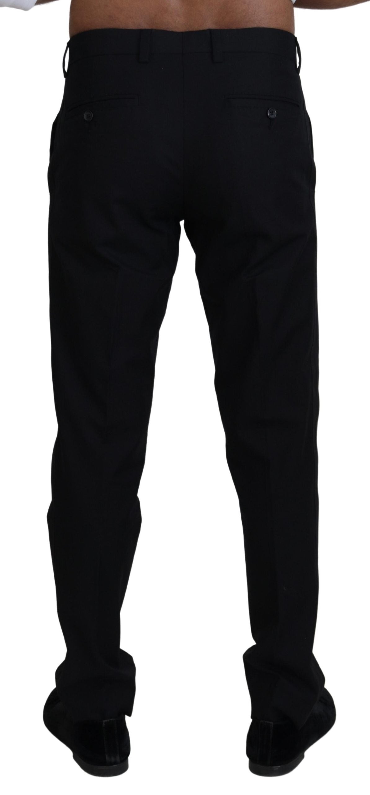 Schwarze formelle Chinohose aus Baumwolle