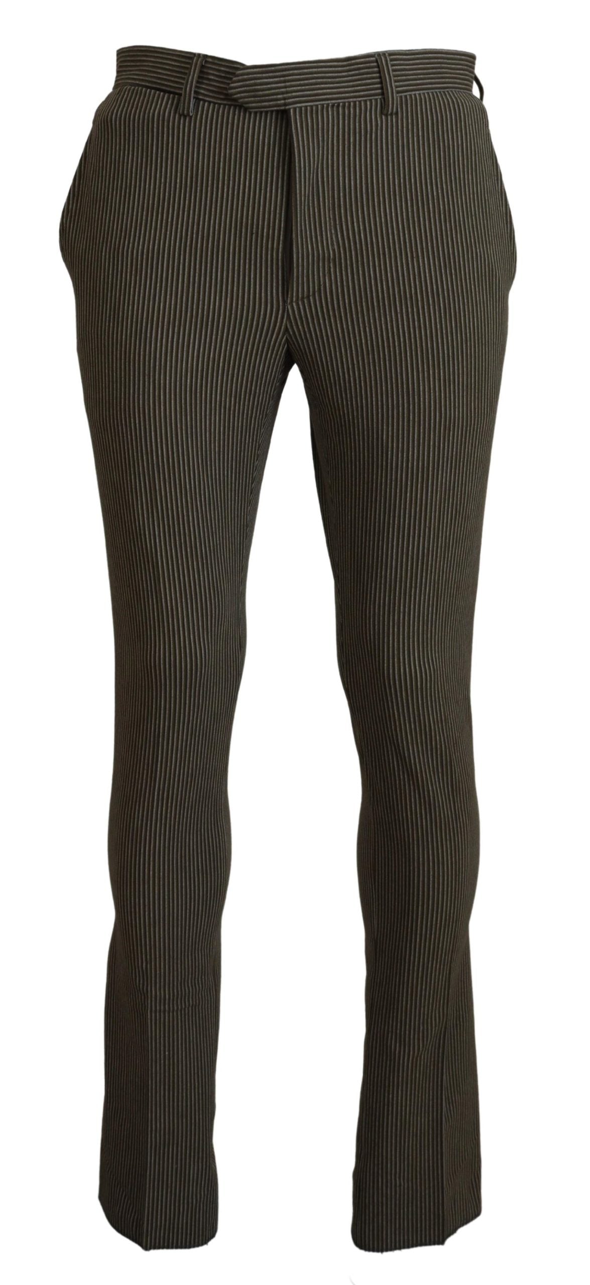 Mehrfarbig gestreifte Herrenhose aus reiner Baumwolle
