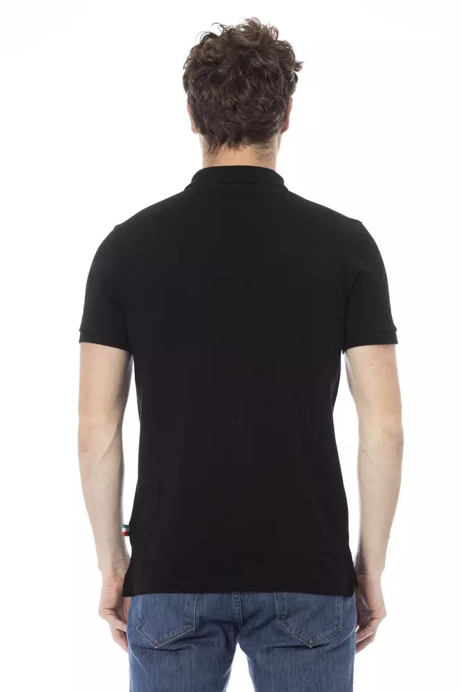 Schwarzes Herren-Poloshirt aus Baumwolle