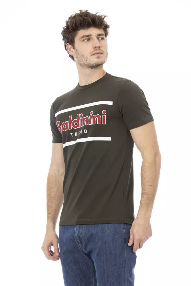 Grünes Herren-T-Shirt aus Baumwolle