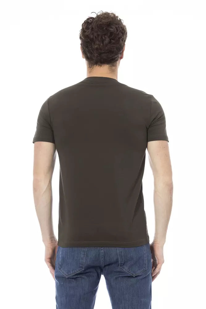 Grünes Herren-T-Shirt aus Baumwolle