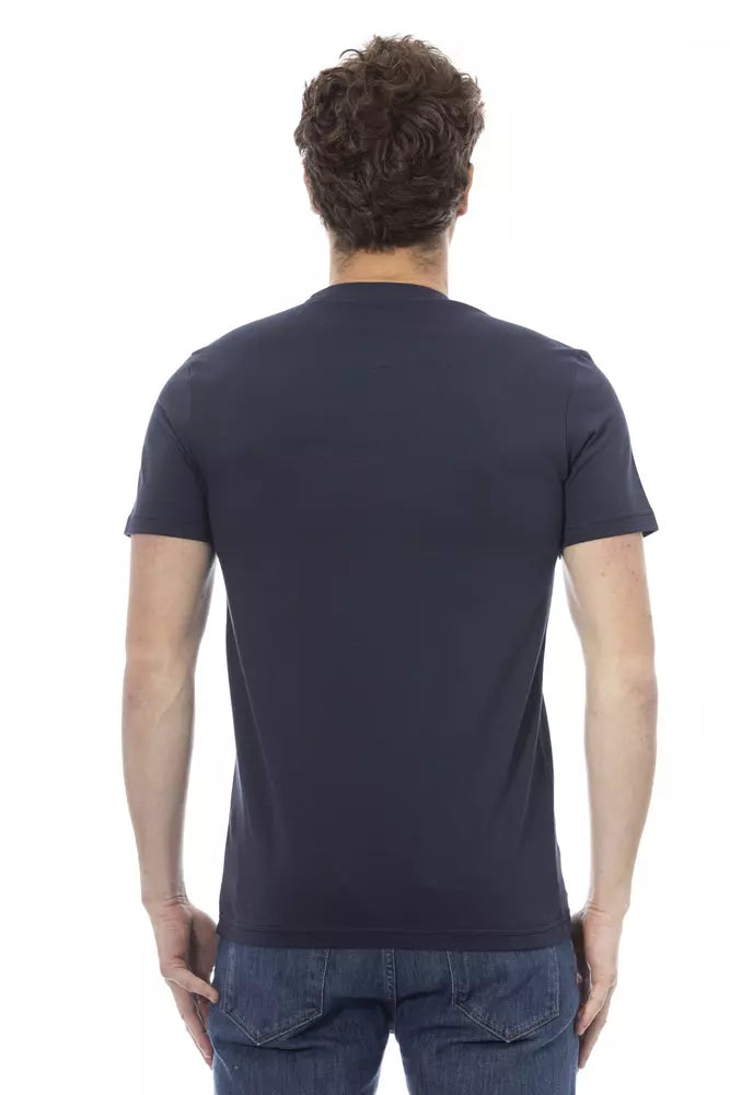 Blaues Herren-T-Shirt aus Baumwolle