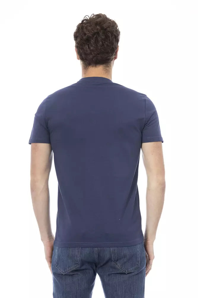 Blaues Herren-T-Shirt aus Baumwolle