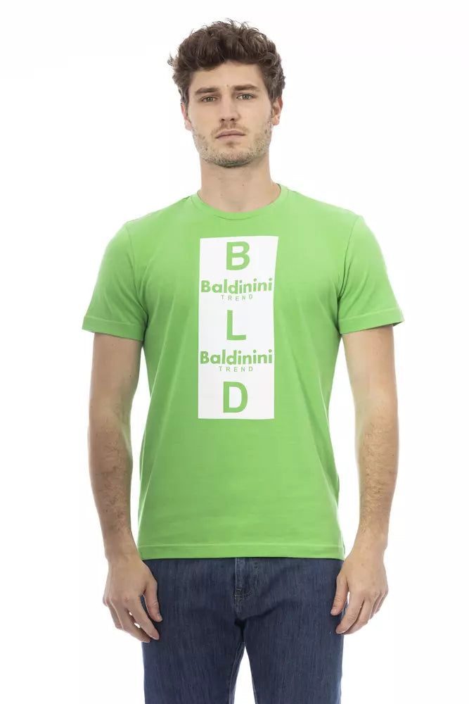 Grünes Herren-T-Shirt aus Baumwolle