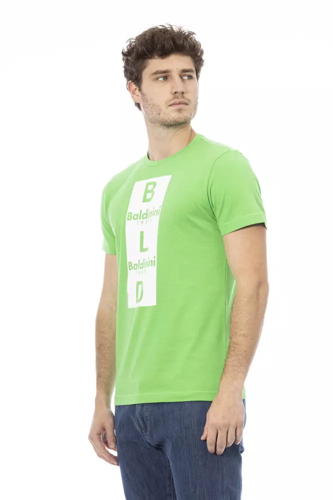 Grünes Herren-T-Shirt aus Baumwolle
