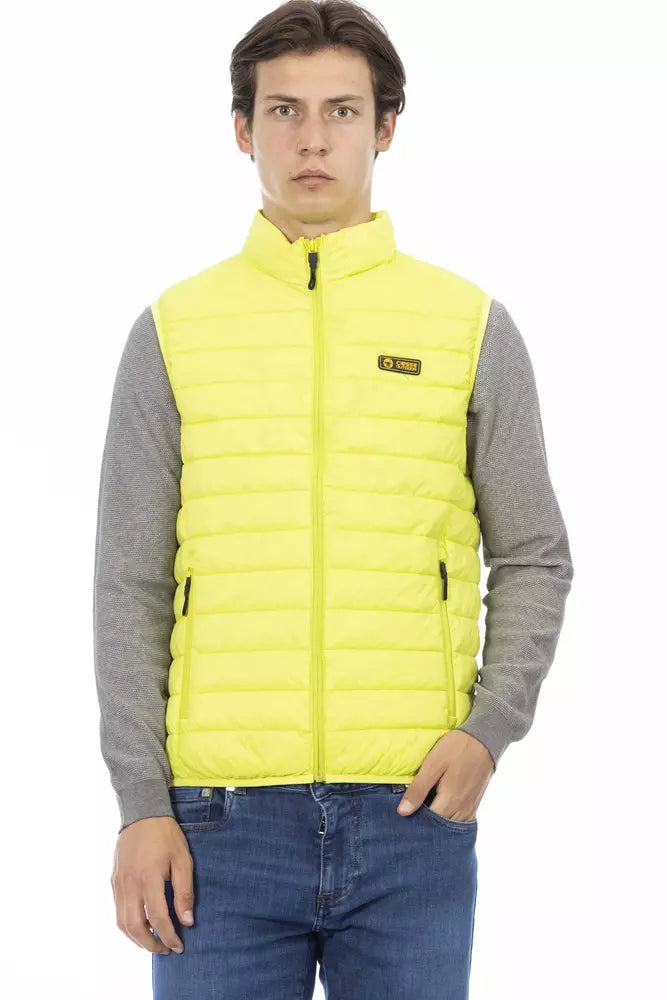 Gelbe ärmellose Jacke aus Polyester für Herren