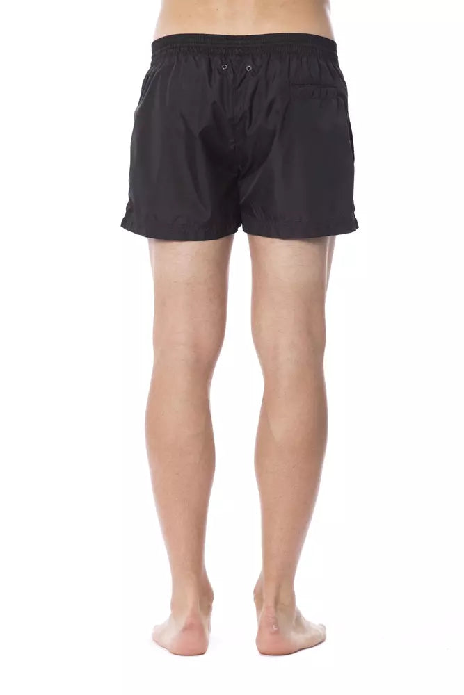 Black Polyester Men's Swim Trunk