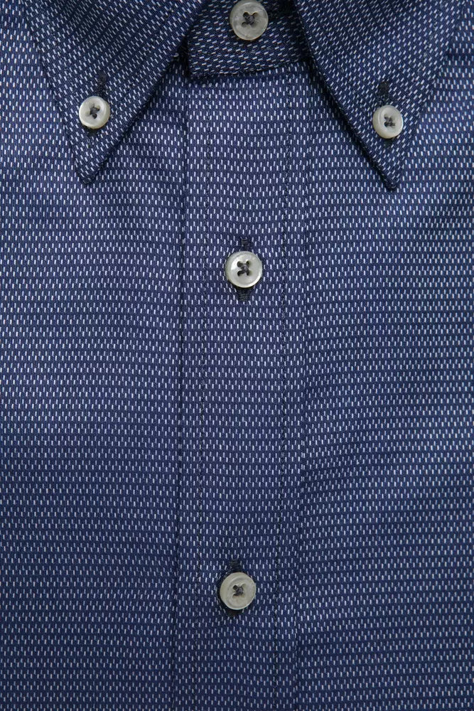Blaues Herrenhemd aus Baumwolle