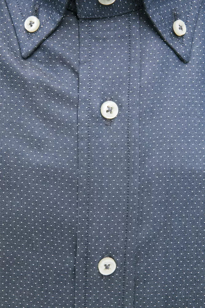 Blaues Herrenhemd aus Baumwolle
