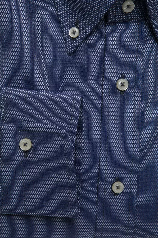 Blaues Herrenhemd aus Baumwolle