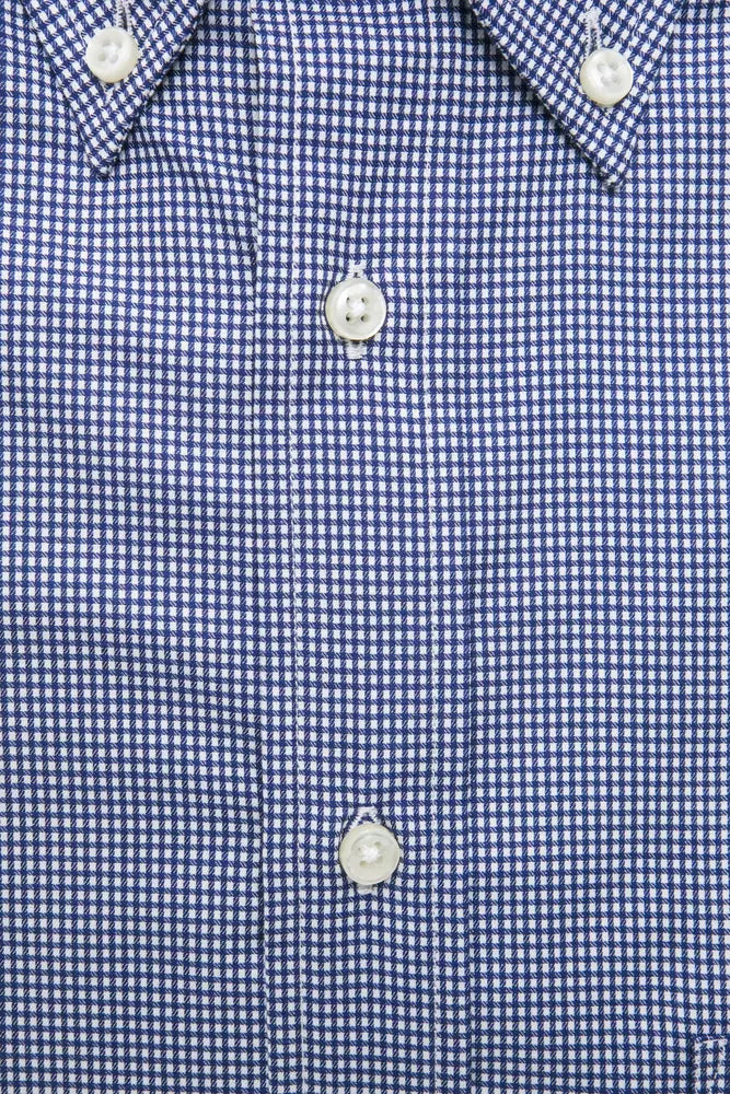 Blaues Herrenhemd aus Baumwolle