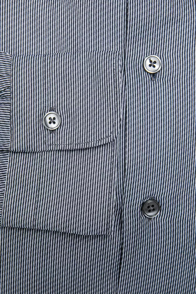 Blaues Herrenhemd aus Baumwolle