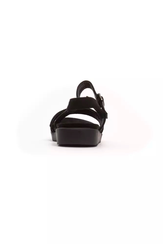 Schwarze Textilsandale für Damen