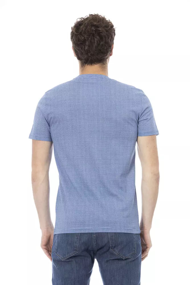 Hellblaues Herren-T-Shirt aus Baumwolle