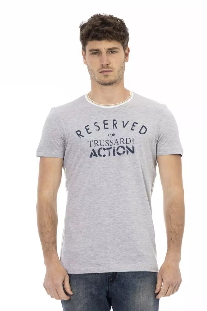 Graues Herren-T-Shirt aus Baumwolle