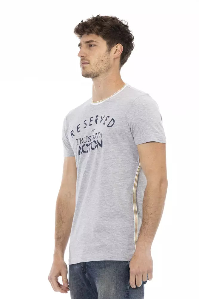 Graues Herren-T-Shirt aus Baumwolle