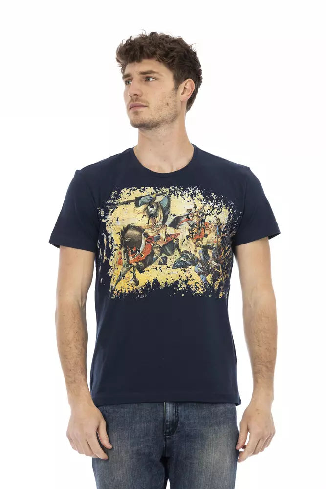 Blaues Herren-T-Shirt aus Baumwolle