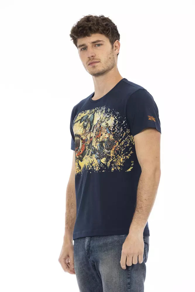 Blaues Herren-T-Shirt aus Baumwolle