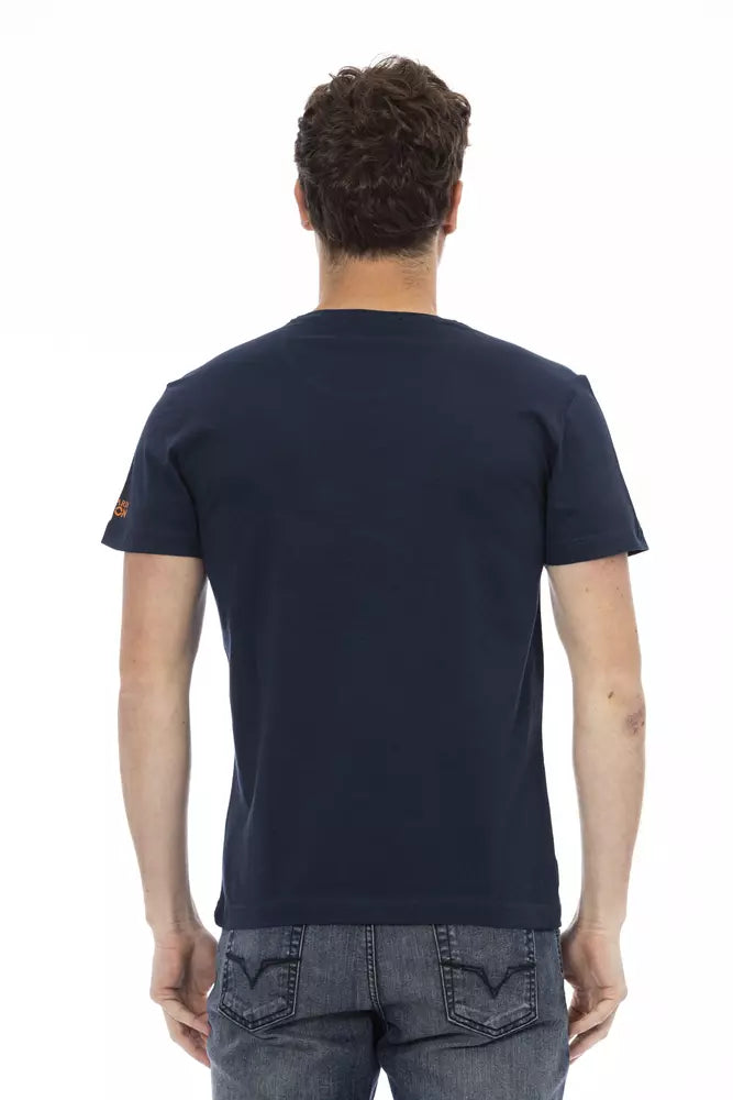 Blaues Herren-T-Shirt aus Baumwolle