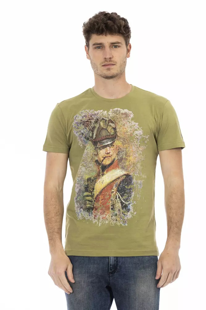 Grünes Herren-T-Shirt aus Baumwolle