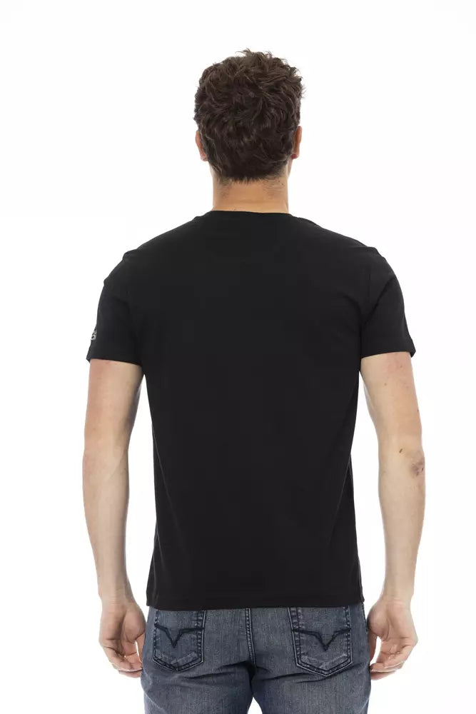 Schwarzes Herren-T-Shirt aus Baumwolle