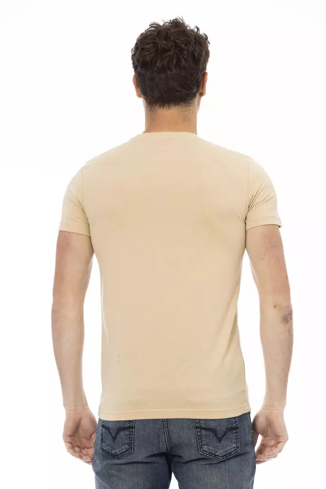 Beiges Herren-T-Shirt aus Baumwolle