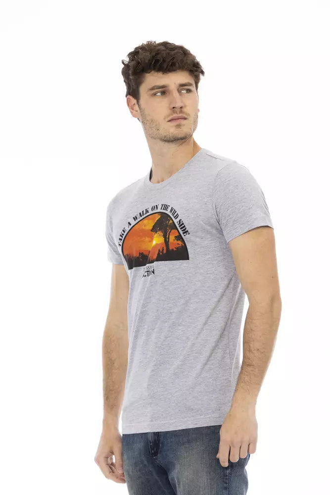 Graues Herren-T-Shirt aus Baumwolle