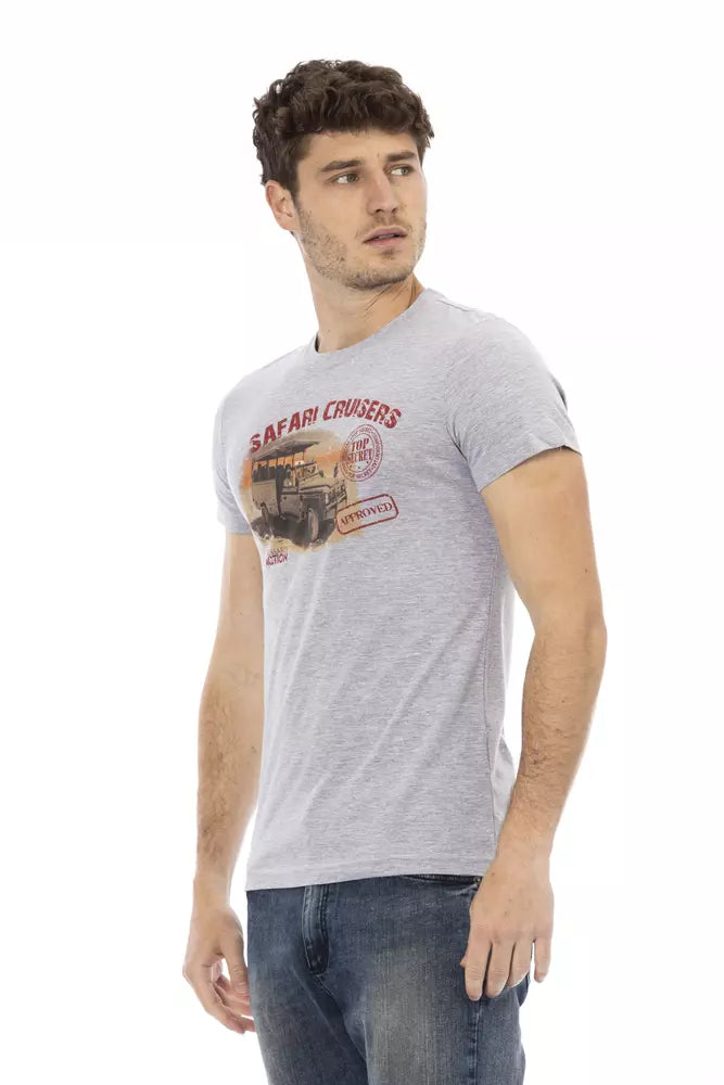 Graues Herren-T-Shirt aus Baumwolle