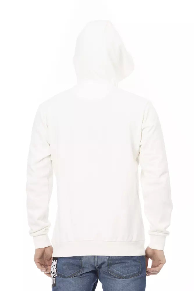 White Cotton Men Sweater with Pockets