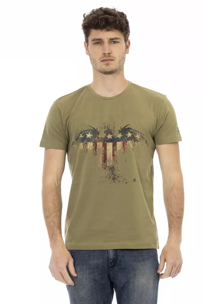 Grünes Herren-T-Shirt aus Baumwolle