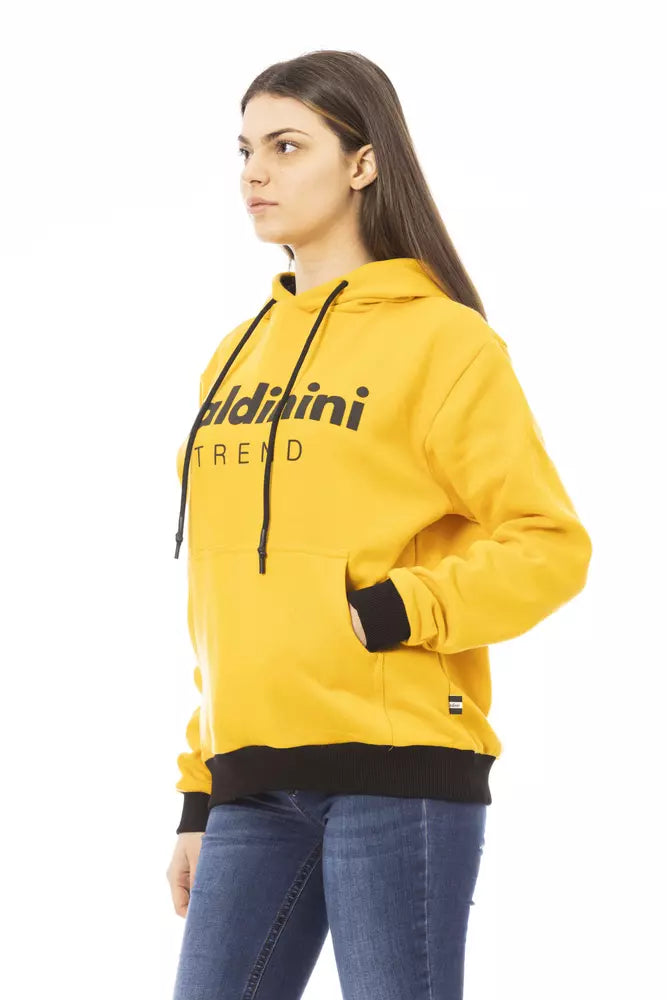Gelber Damen-Hoodie aus Baumwolle