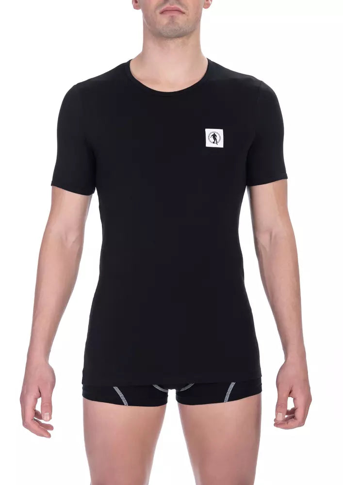 Schwarzes Herren-T-Shirt aus Baumwolle im Doppelpack