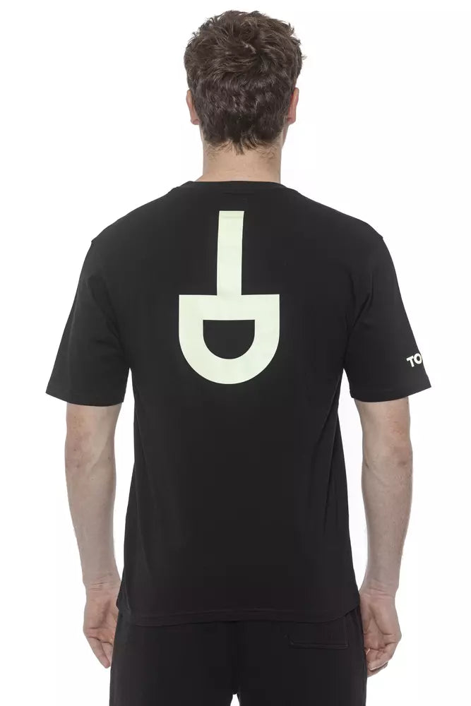 Schwarzes Herren-T-Shirt aus Baumwolle