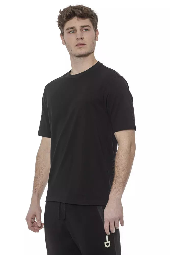 Schwarzes Herren-T-Shirt aus Baumwolle