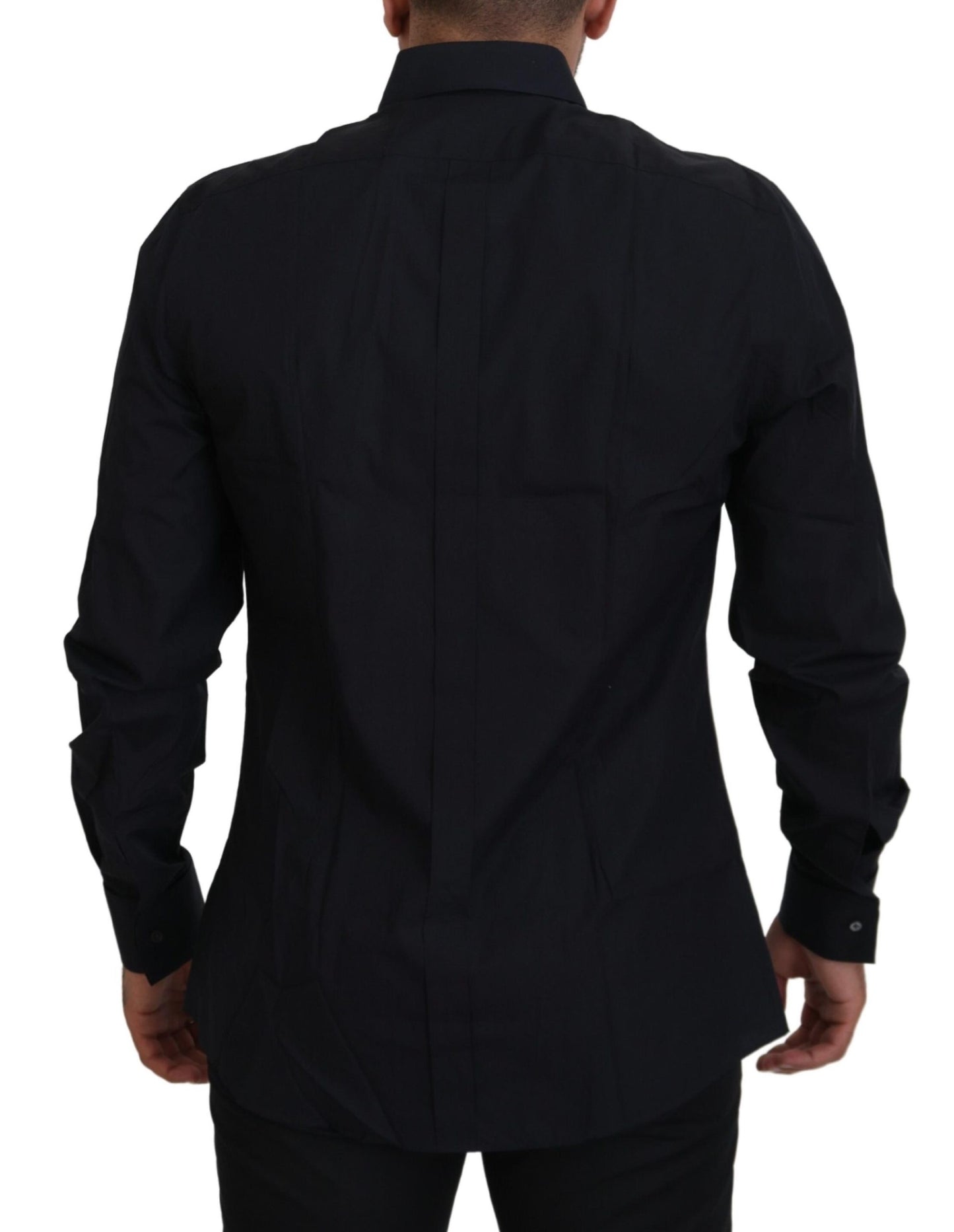Schwarz-Gold-Baumwolle Slim Fit Herrenhemd