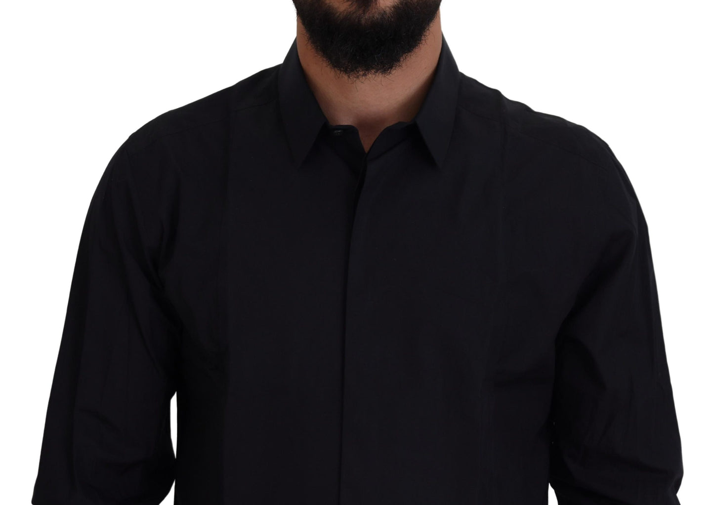Schwarz-Gold-Baumwolle Slim Fit Herrenhemd