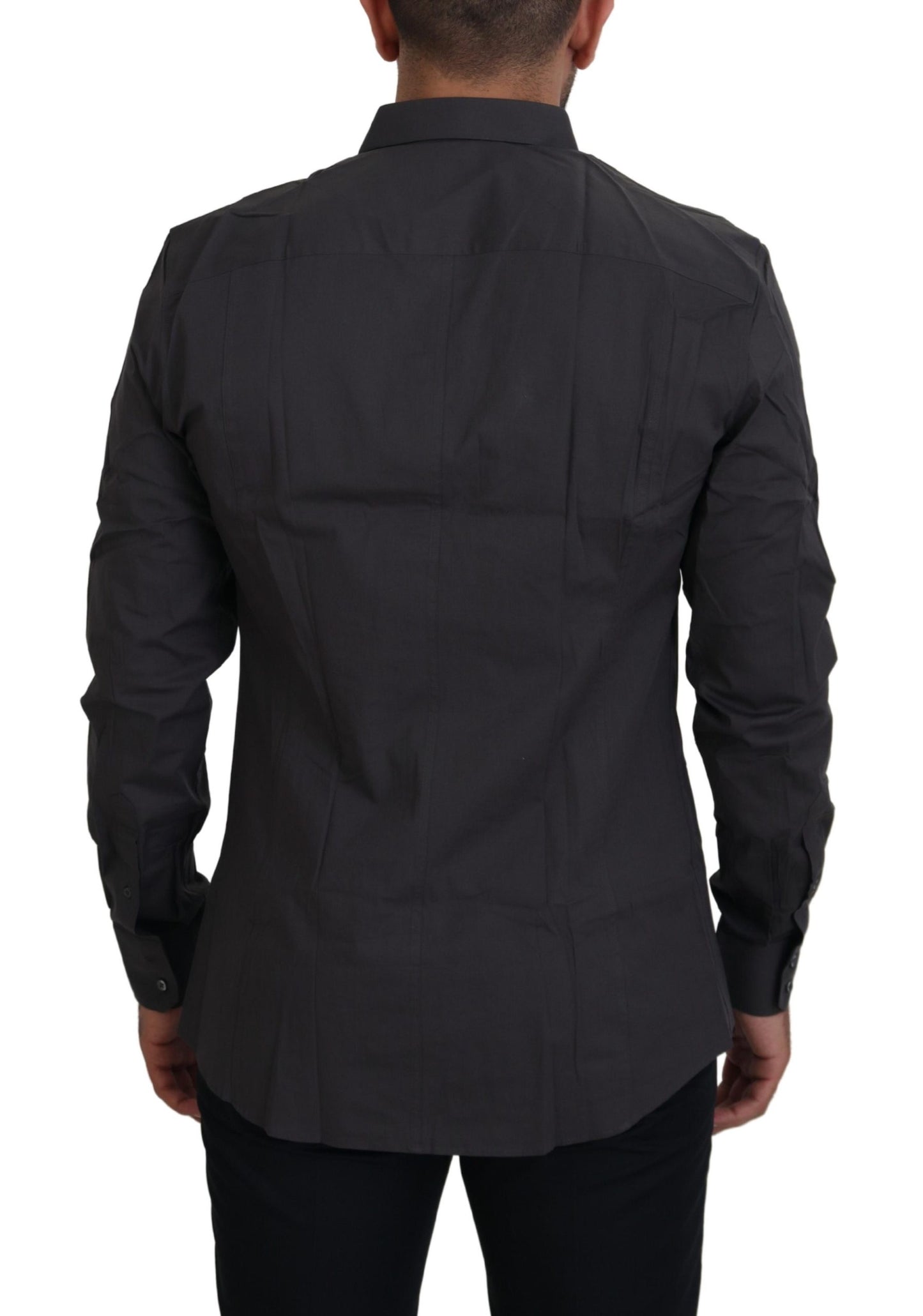 Graues Slim Fit Stretch-Hemd SICILIA
