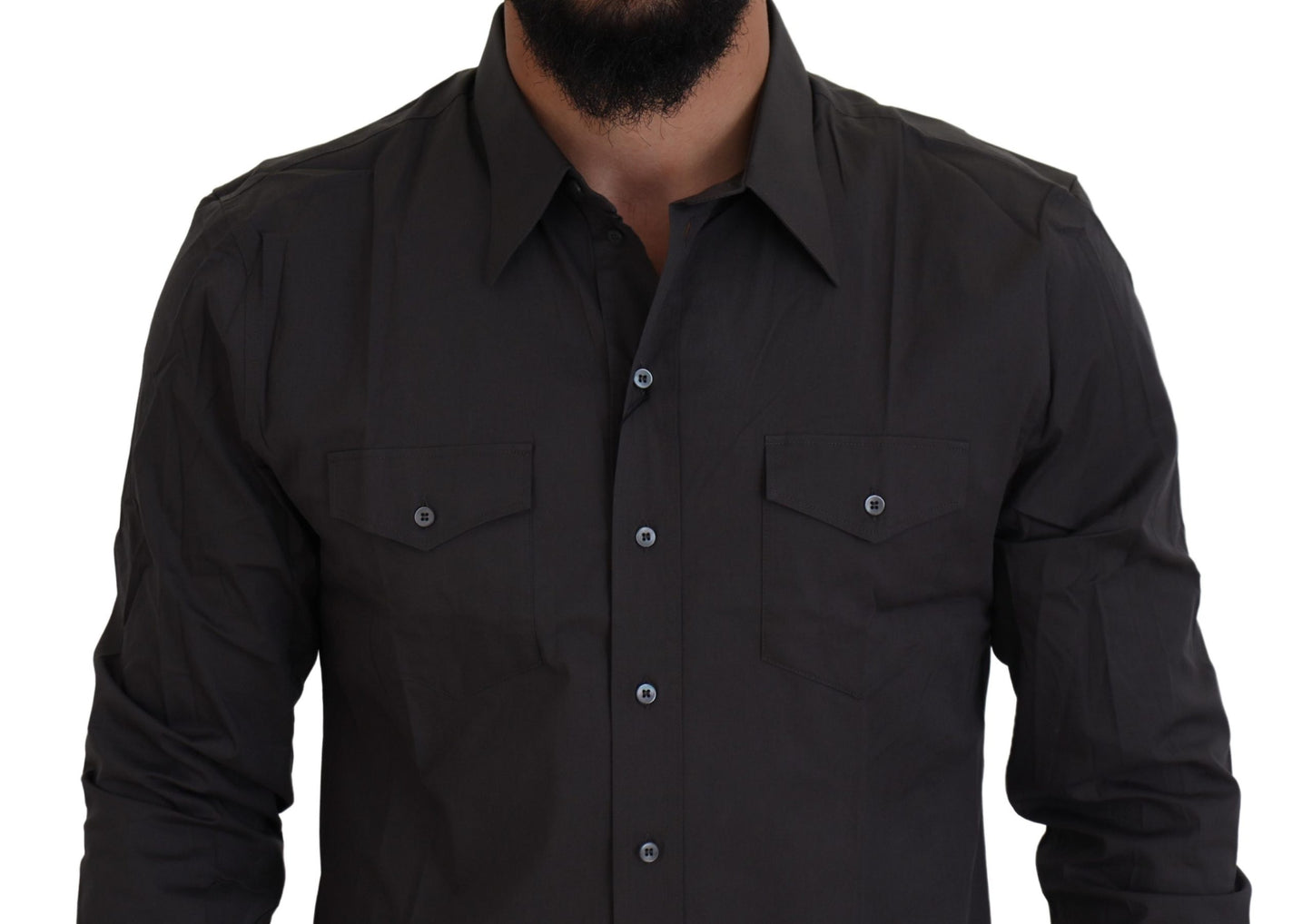 Graues Slim Fit Stretch-Hemd SICILIA