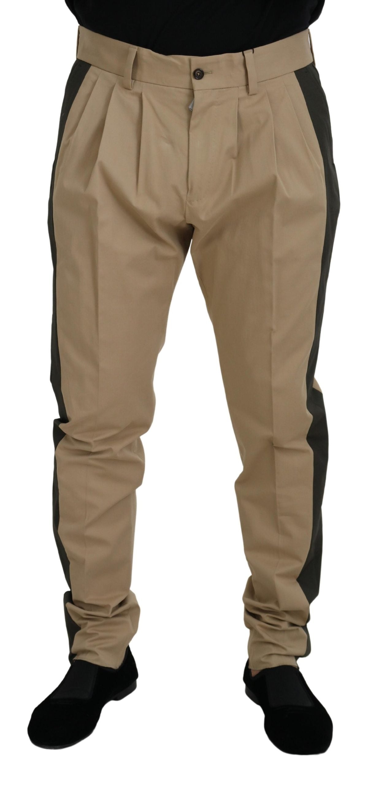 Braune schwarze Chinohose aus Baumwolle für Herren