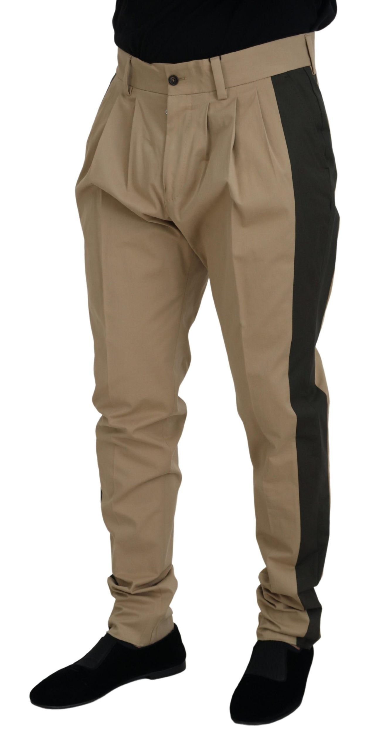 Braune schwarze Chinohose aus Baumwolle für Herren