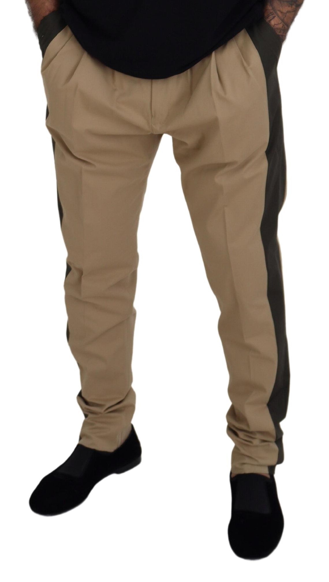 Braune schwarze Chinohose aus Baumwolle für Herren